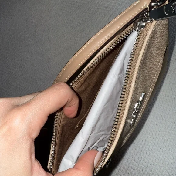 Coach Rowan File Bag in Signature Canvas Sand/Taupe with Silver Hardware - Picture 7 of 7